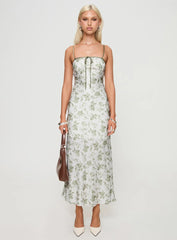 Vasiliki Maxi Dress White / Green Floral