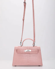 Giorgia Croc Embossed Top Handle Bag