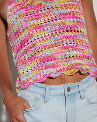 Electric Feeling Cropped Knit Tank Top