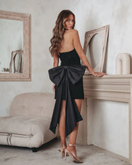 Attention Getter Strapless Bow Detailed Mini Dress