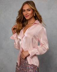 Delicate Romance Sheen Button Down Top