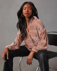 Bette Textured Velvet Button Down Top