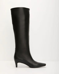 Divya Kitten Heel Knee High Boots