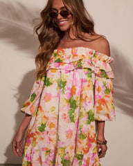 Carefree Dreamer Off The Shoulder Mini Dress