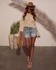 Elisa Knit Crochet Long Sleeve Top