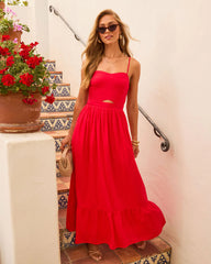 Eleanor A-Line Front Cutout Maxi Dress