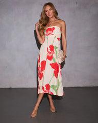 Daliah Strapless Floral Maxi Dress