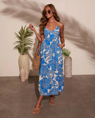 Cool Water Abstract Maxi Dress