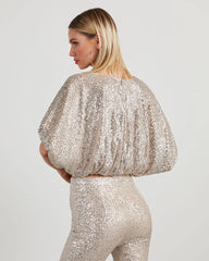 Diva Sequin Bubble Hem Top