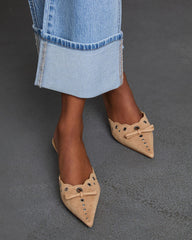 Eden Pointed Toe Kitten Heel Mule