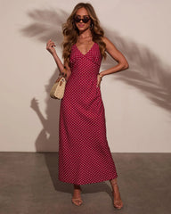 Cherry Moon Polka Dot Maxi Dress