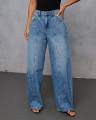 Horseshoe Rigid Pintuck Barrel Jeans