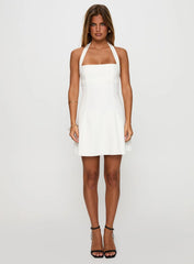 Alyn Halter Mini Dress White