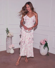 Fawna Floral Satin Maxi Dress