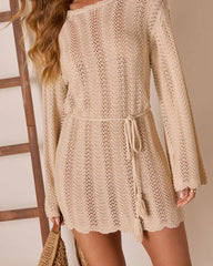 Cactus Rose Crochet Cover Up Mini Dress