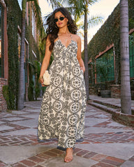 Honolulu Halter Tropical Print Maxi Dress