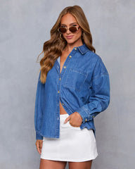 Balina Denim Button Down Top