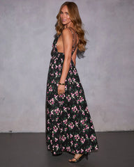 Ethereal Muse V-Neck Floral Maxi Dress