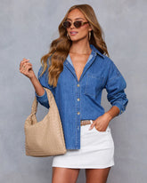 Balina Denim Button Down Top