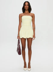 Mousse Strapless Mini Dress Lemon