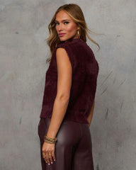 Becka Fuzzy Knit Sleeveless Sweater Top