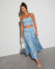 Angie Floral Cropped Tube Top