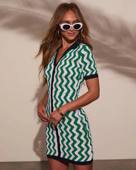 Dakota Wavy Stripe Mini Dress