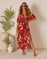 Erin Printed Kimono Sleeve Maxi Dress