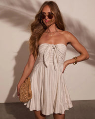 Caraline Strapless Front Tie Mini Dress