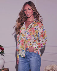 Alasia Floral Collared Top