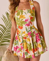 Betsie Halter Neck Floral Mini Dress
