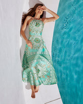 Gayle Satin Printed Maxi Dress