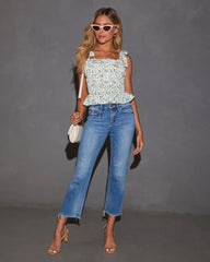 Darina Mid Rise Cropped Straight Leg Jeans