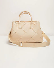 Giorgia Faux Leather Woven Top Handle Bag