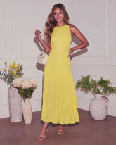 Coriene Pleated Maxi Dress