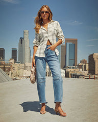 Free Cove Super Stretch High Rise Barrel Jeans