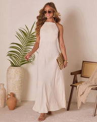 Island Solace Halter Neck Maxi Dress