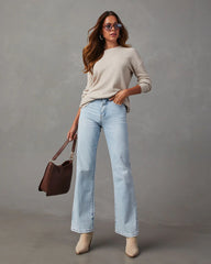 Coralee Waffle Knit Long Sleeve Top