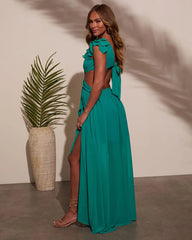 Carlita Ruffle Cutout Maxi Dress