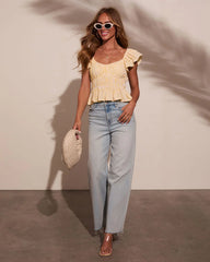 Ciara Smocked Peplum Top