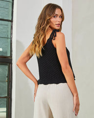 Alisa Cotton Shoulder Tie Crop Top