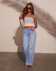 Darcie Striped Knit Tube Top