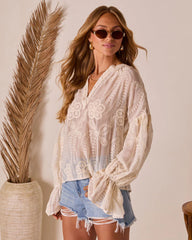 Exuma Embroidered Peasant Top
