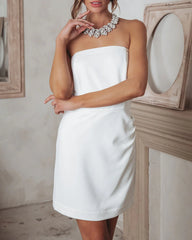 Attention Getter Strapless Bow Detailed Mini Dress