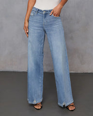 Inka Super Stretch Distressed Wide Leg Jeans