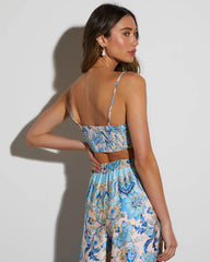 Alani Satin Paisley Crop Top