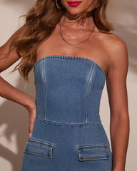 Catherine Strapless Denim Mini Dress