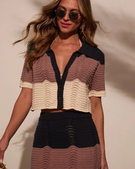 Coastal Core Colorblock Button Down Top