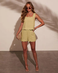 Beverlie Scallop Trim Top