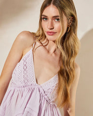 Cordo Eyelet Ruffle Hem Top